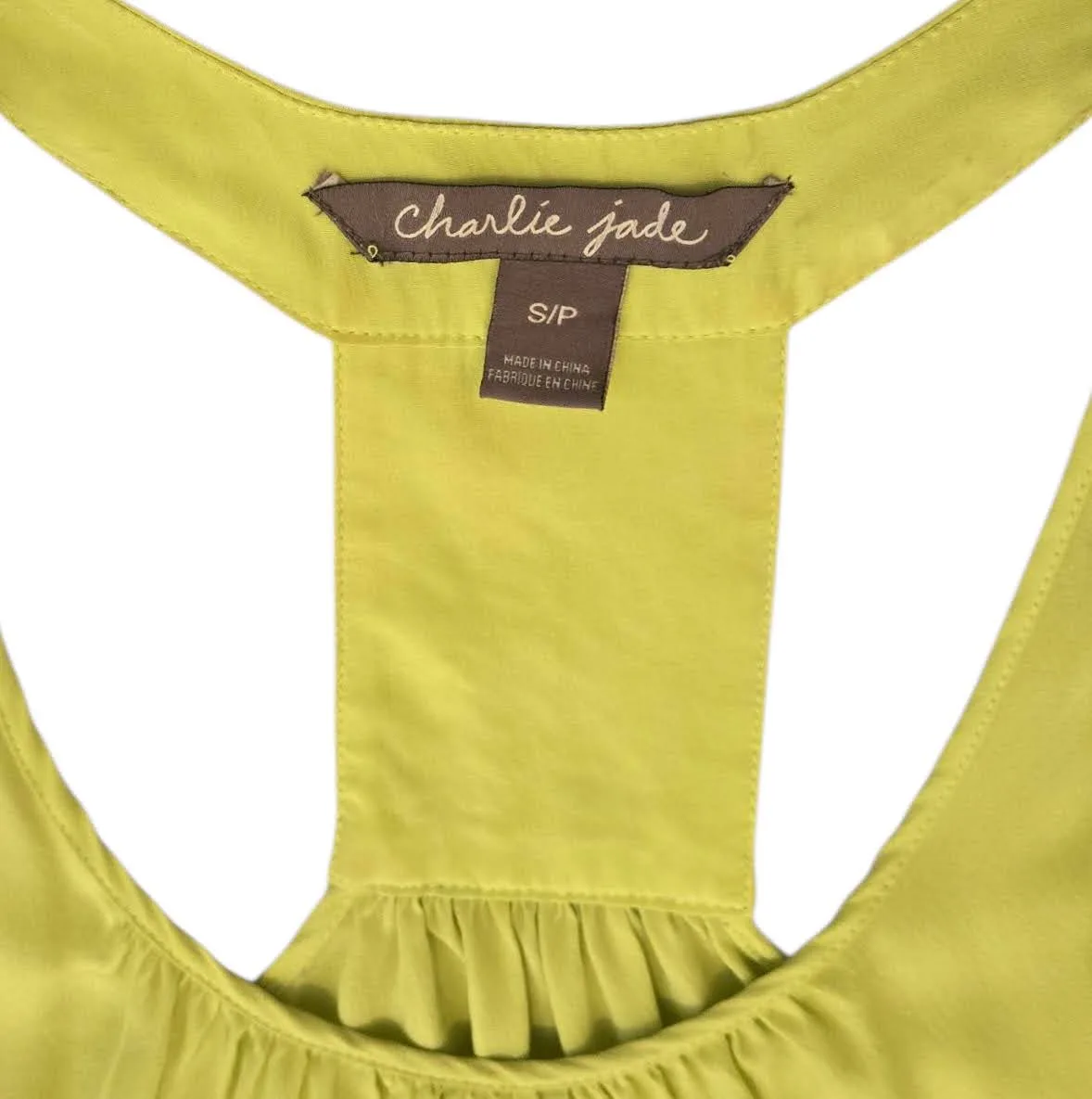 Charlie Jade 100% Silk Lime Green and Gray Dress Small image indicator(3)