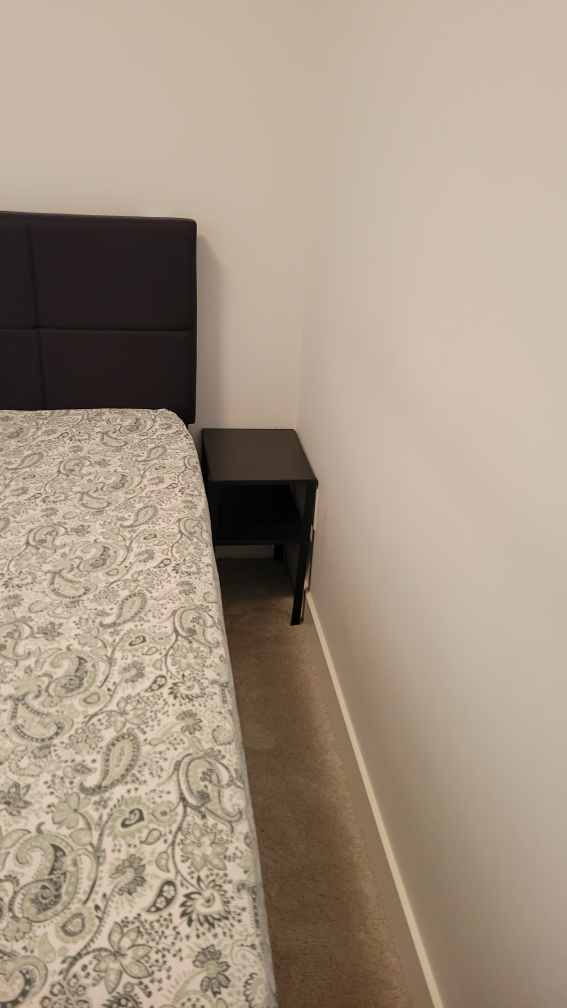 Queen  bed frame and12 Inch mattress and free  night stand - photo 3