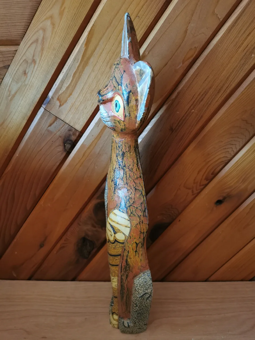 Tall Handcarved Cat Art Deco image indicator(2)