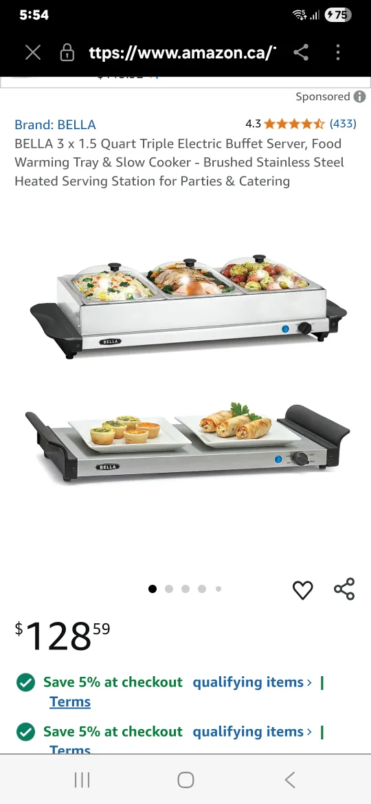 Bella Triple Buffet Server & Warming Tray. Non-negotiable. image indicator(3)