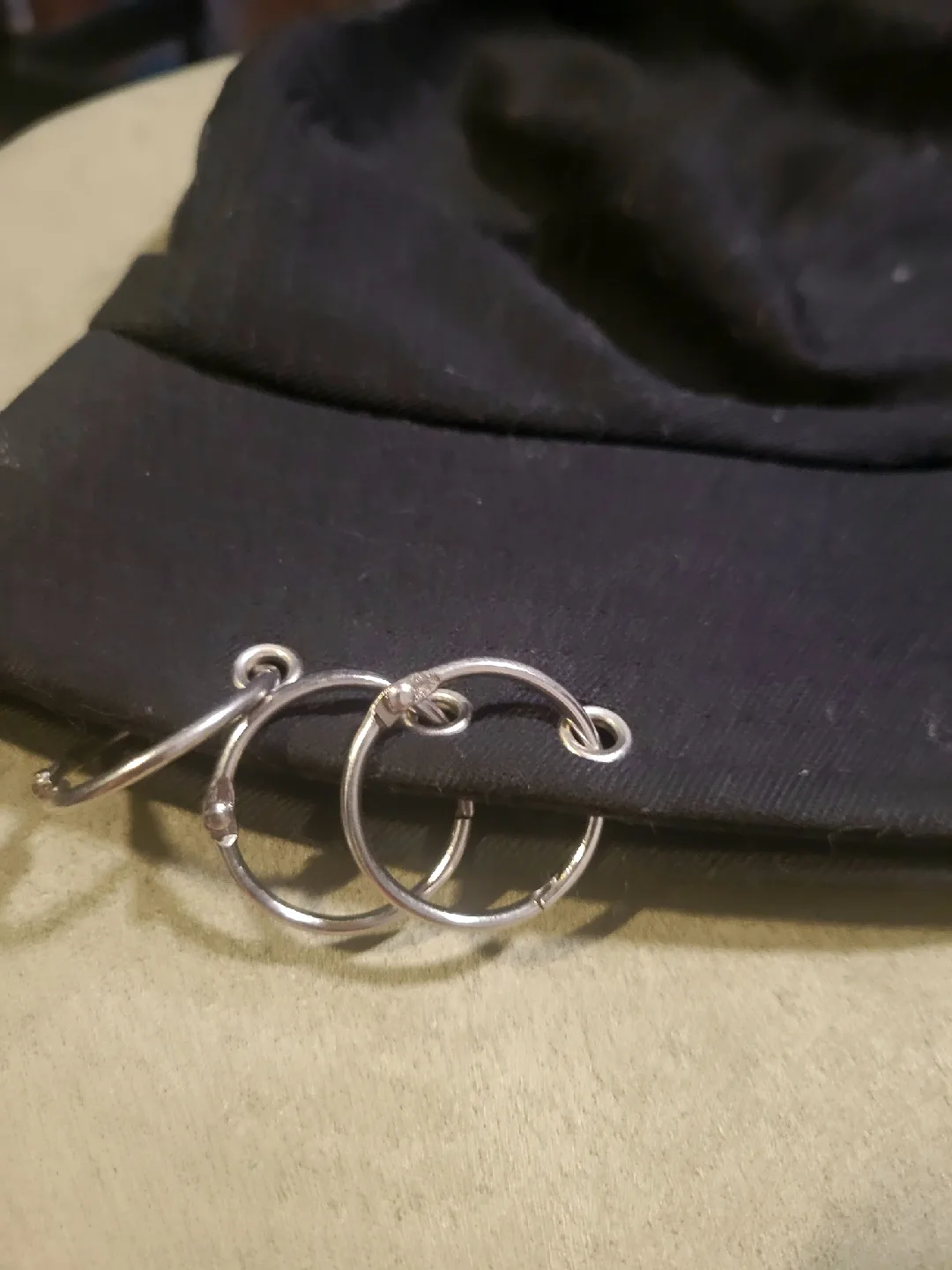 Black Bucket Hat with Ring Detail image indicator(2)