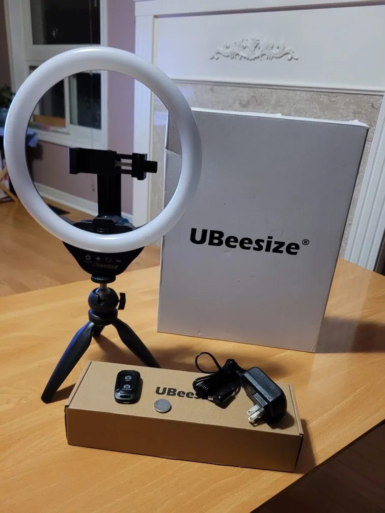 UBeesize Selfie Ring Light with Tripod Stand image indicator(2)