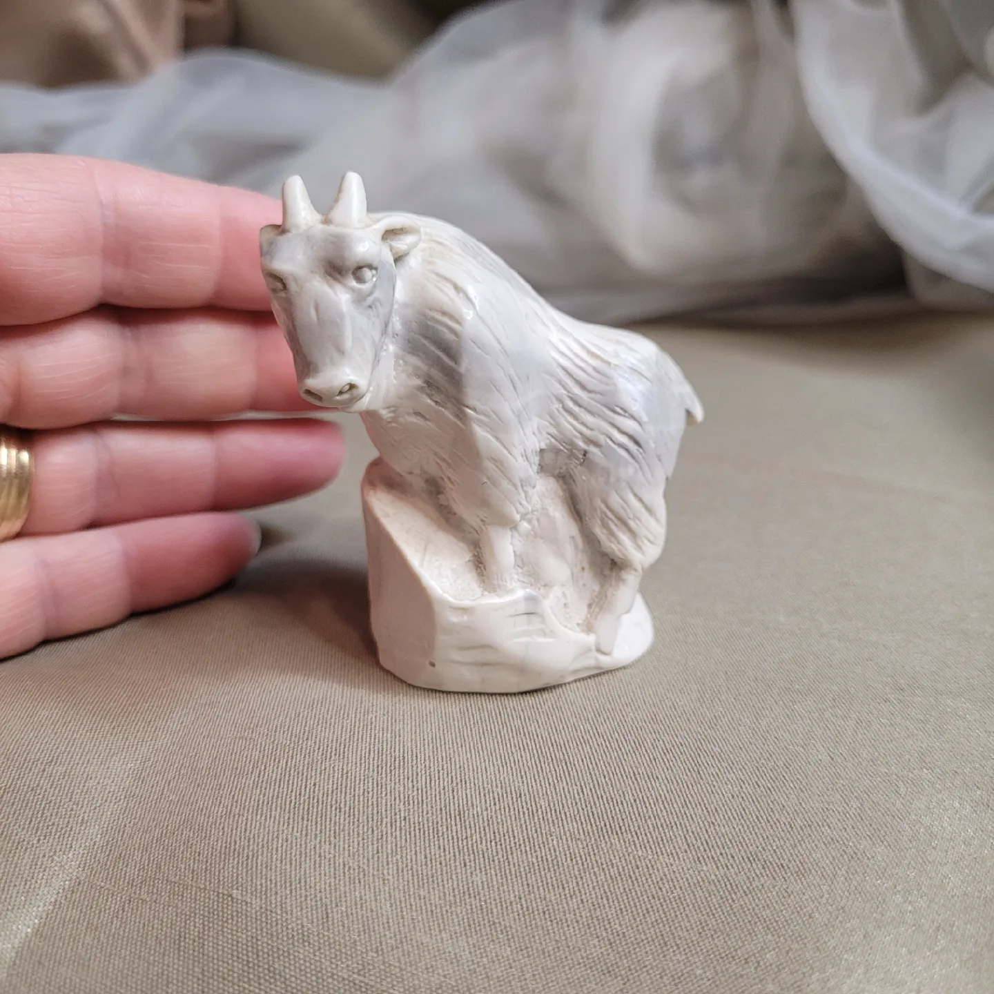 Vintage Pearlite Marblecraft Mountain Goat 2 3/4" Figurine image indicator(7)