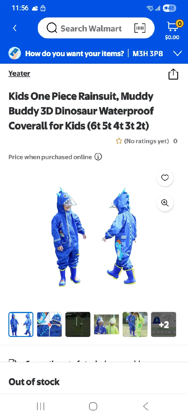 Muddy Buddy Kids Dinosaur Waterproof Rain Suit (6T) image indicator(2)