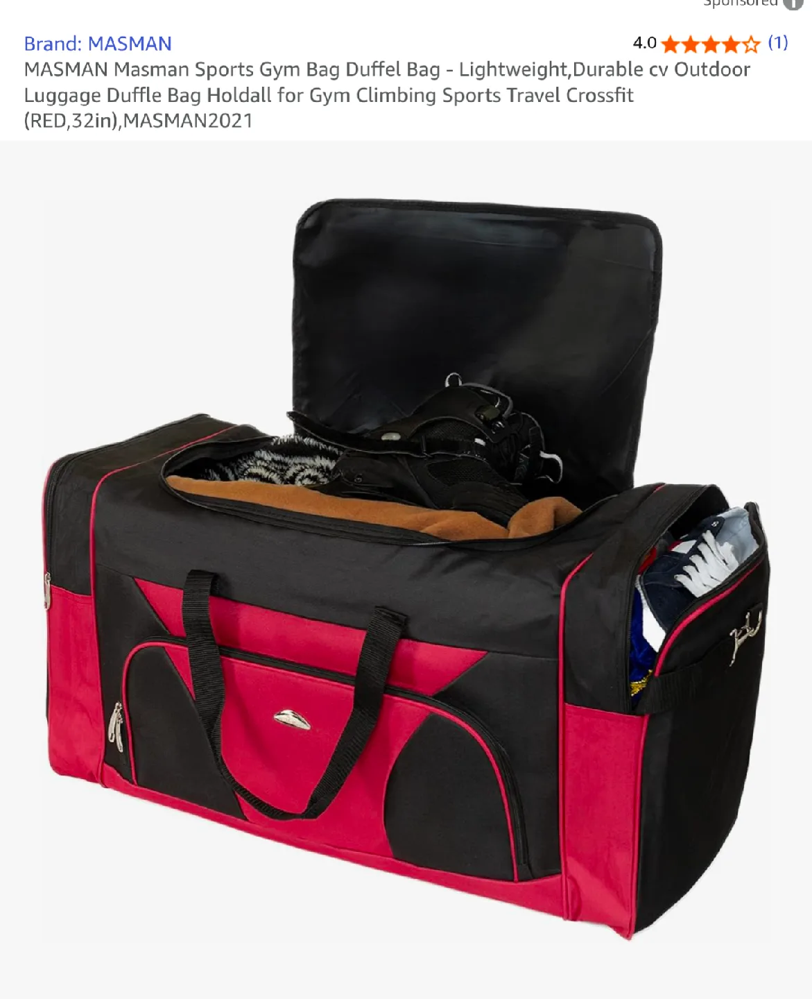 MASMAN Sports Gym Duffle Bag - Blue & Black thumbnail