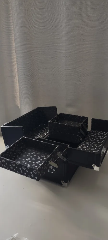 Black Makeup Organizer Case with Keys image indicator(10)