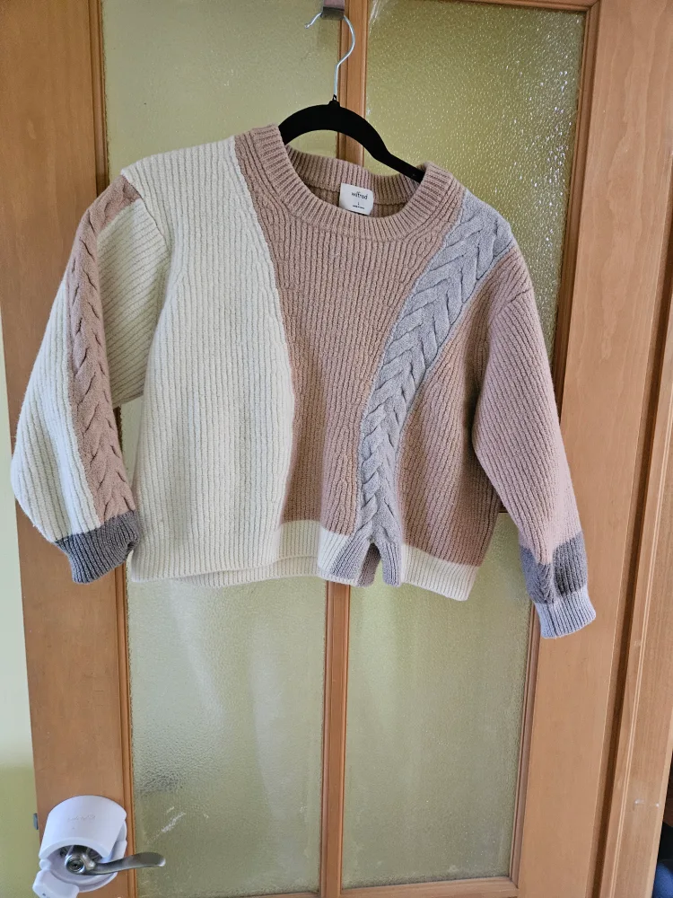 Wilfred Free Colour Block Cable Knit Sweater - Size L thumbnail