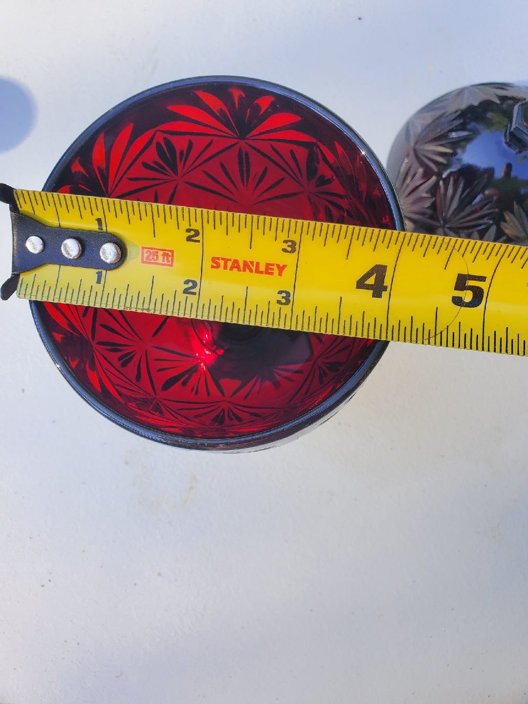 Red Glass Candy Dish with Lid - photo 4