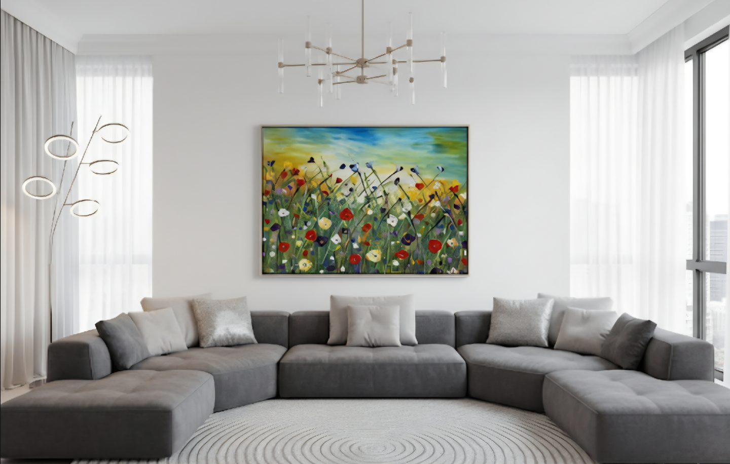 Original hand-painted painting by local artist Wild flowers