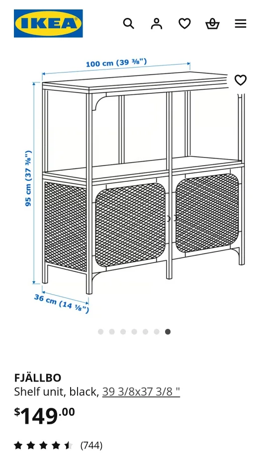 IKEA FJÄLLBO Shelf Unit, Black/Wood image indicator(7)