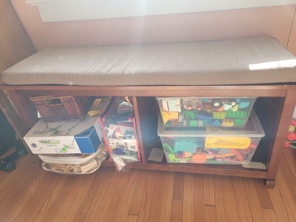 Wooden Storage Bench with Cushion - photo 4