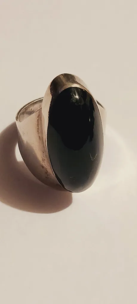 Beautiful Sterling Silver 925 Black Onyx Stone Ring.8 thumbnail