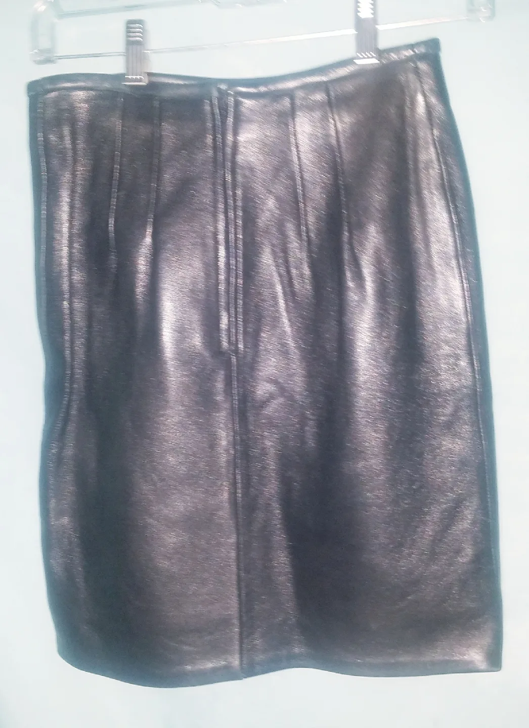 Hugo Buscati Milano Black Leather Mini Skirt Size 2 image indicator(5)