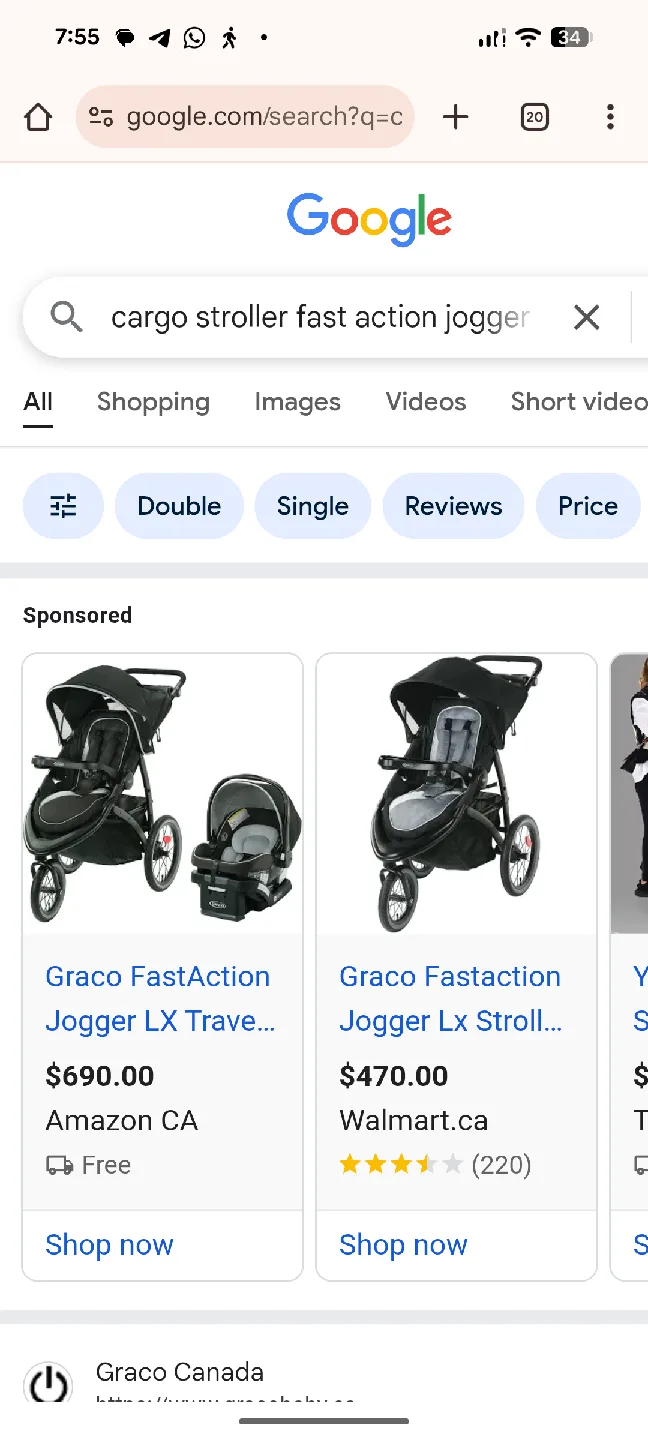 Graco Fastaction Jogger LX Travel System Stroller image indicator(2)