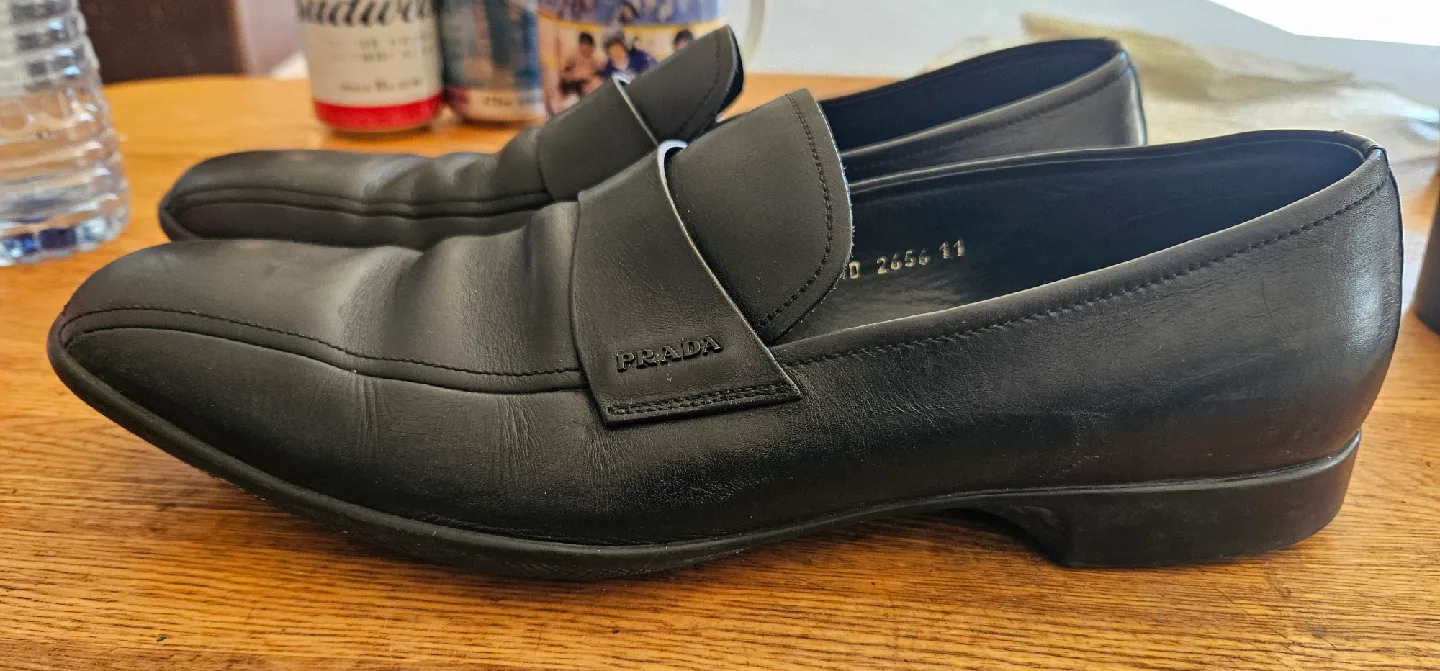 Prada Black Leather Loafers - Size 11-12 image indicator(4)