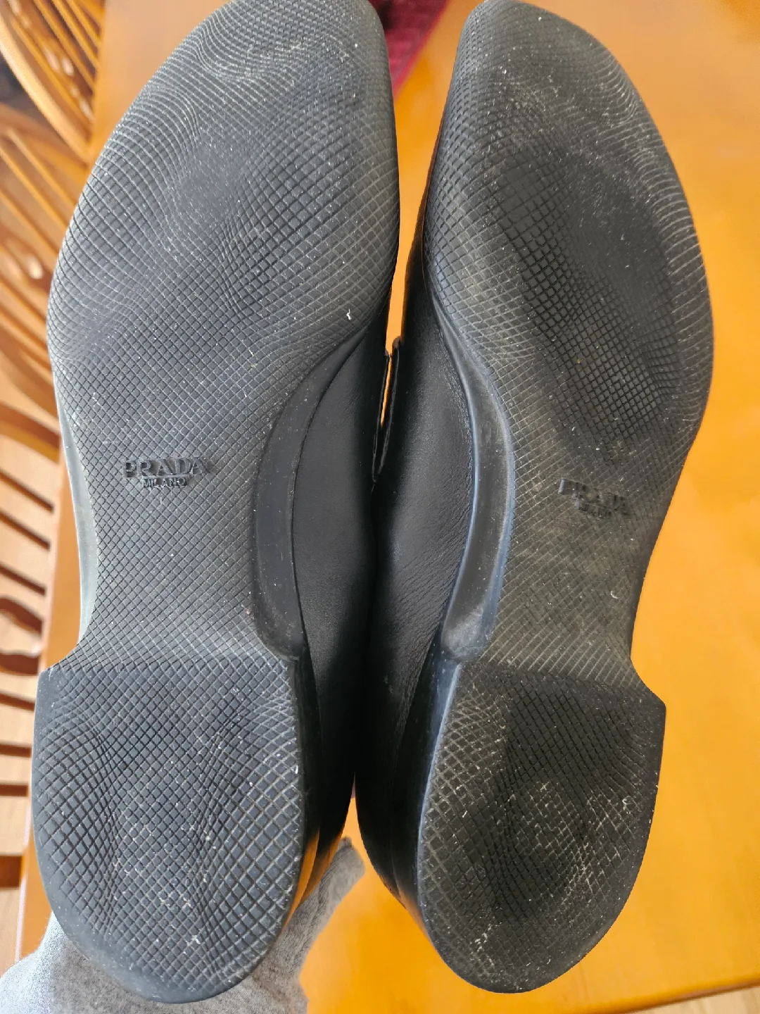 Prada Black Leather Loafers - Size 11-12 image indicator(5)