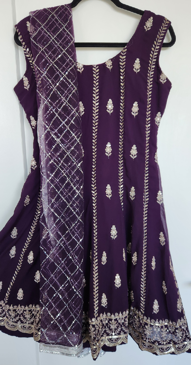 ** BRAND NEW - Heavy Work Purple Short Anarkali Indian Outfit - photo 3
