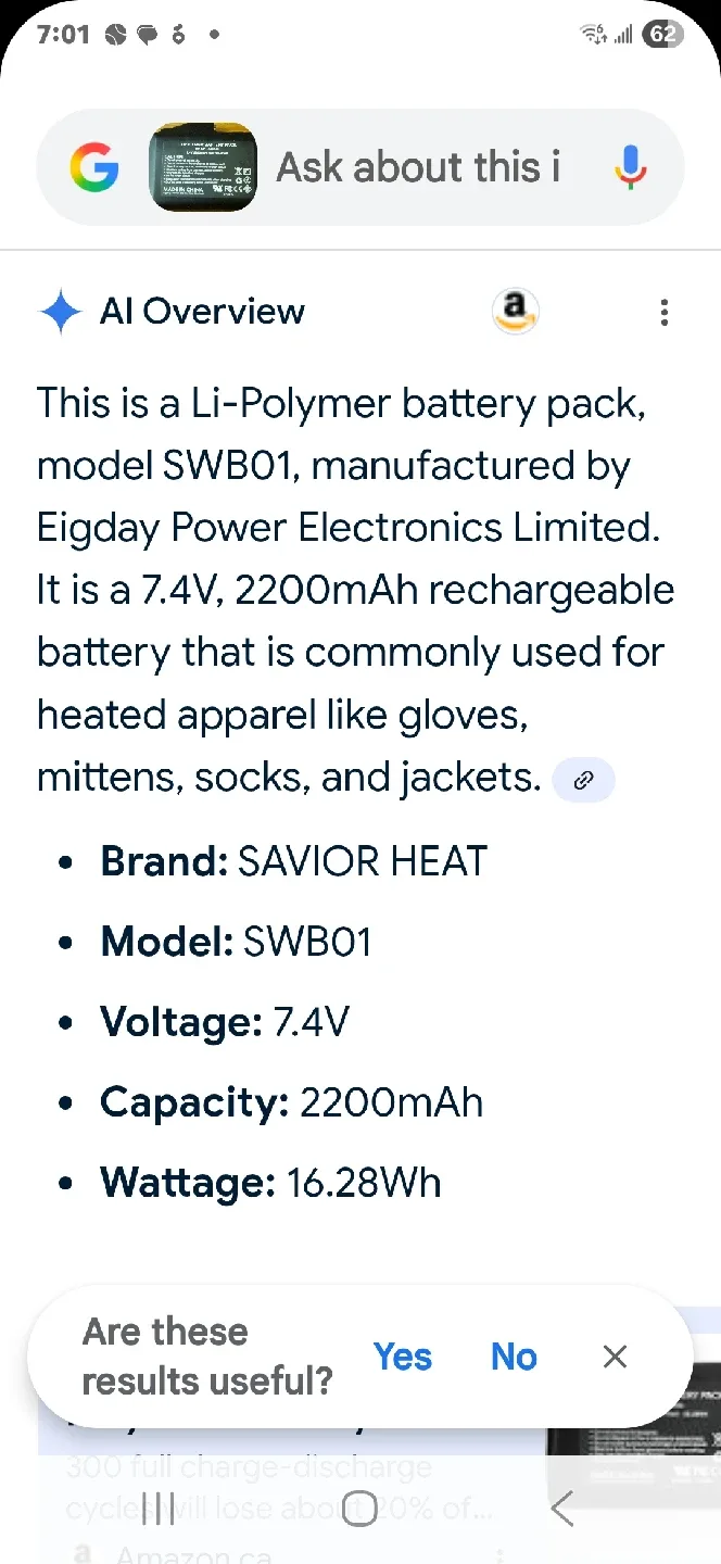Savior Heat SWB01 Li Polymer Battery Pack image indicator(2)
