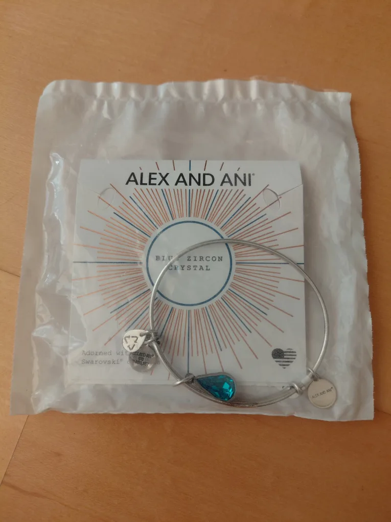 New Alex and Ani Blue Zircon Crystal Bangle thumbnail