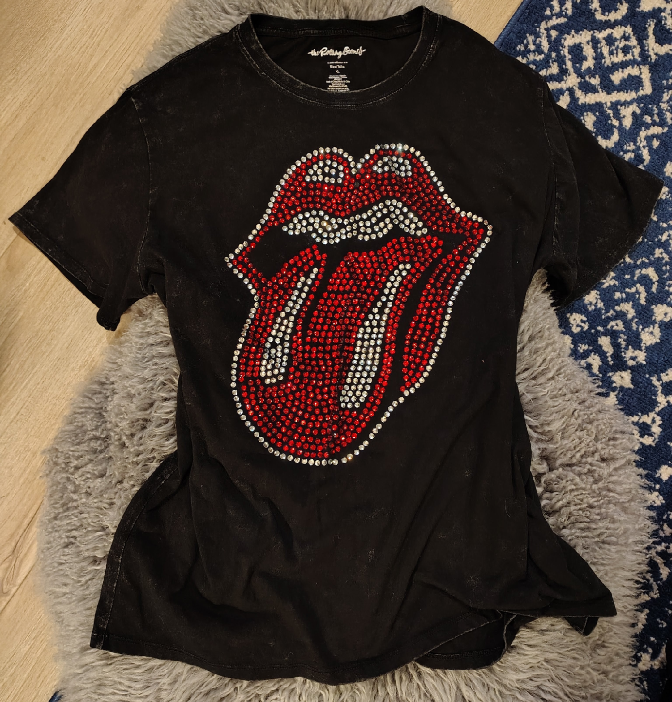 Rolling Stones Embellished T-Shirt rhinestones