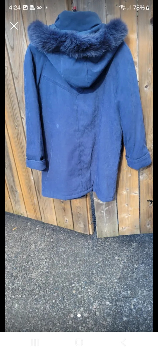 Blue Winter Coat with fur lined hood image indicator(2)