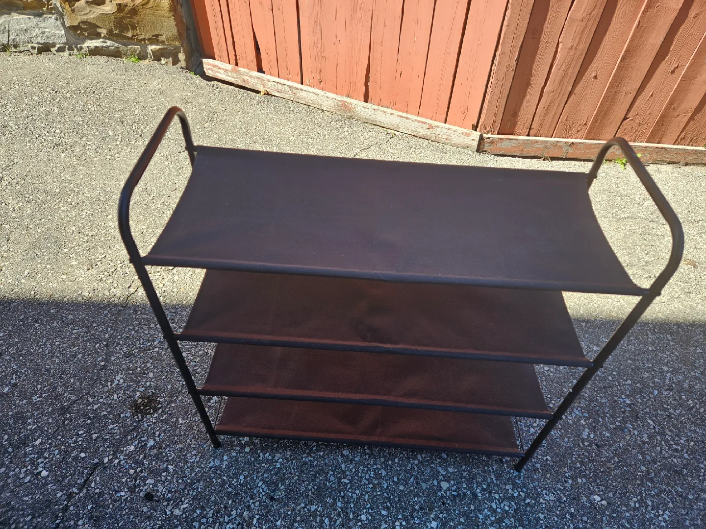 Brown 3-Tier Shoe Rack - like new thumbnail