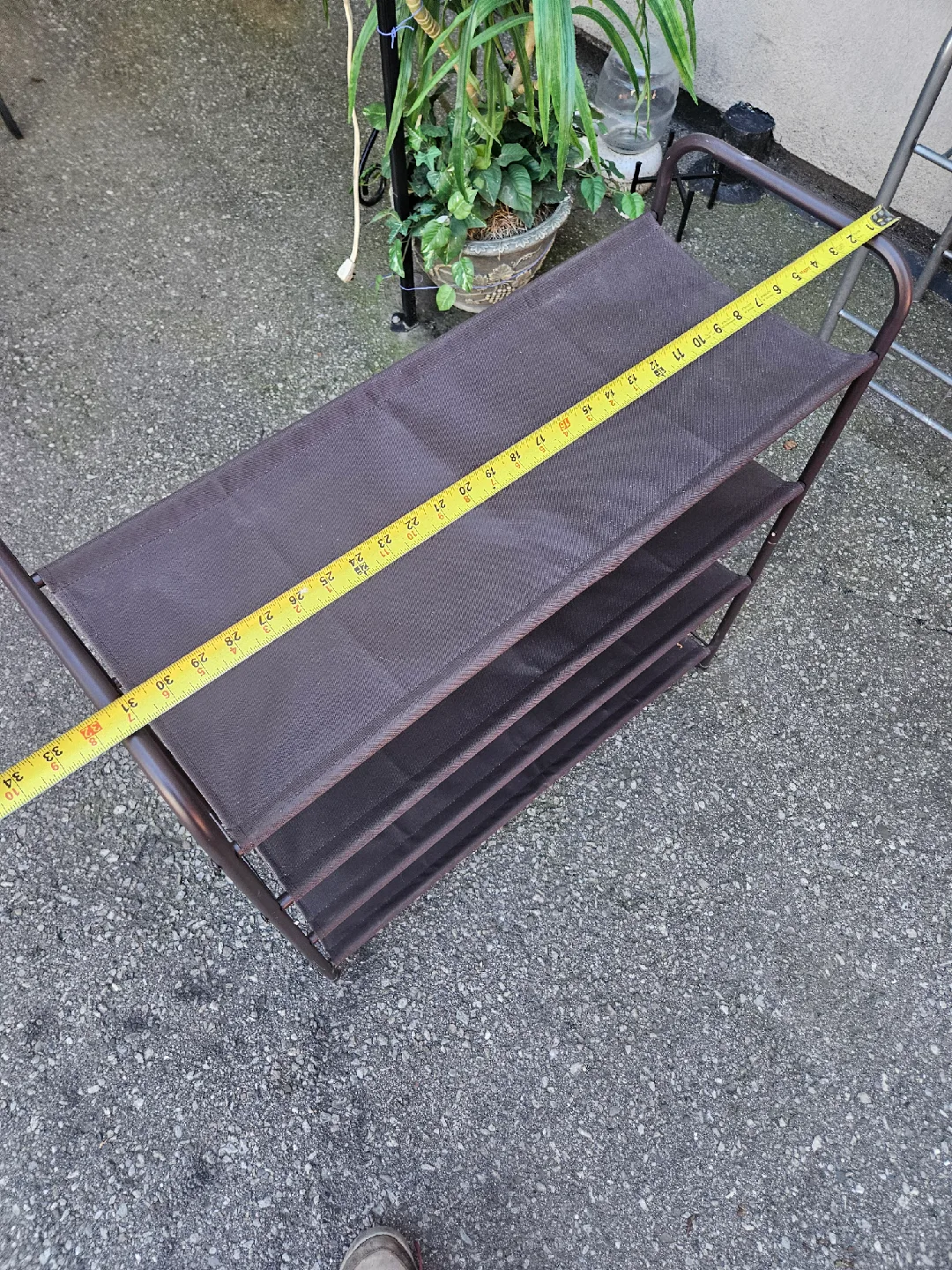 Brown 3-Tier Shoe Rack - like new image indicator(3)