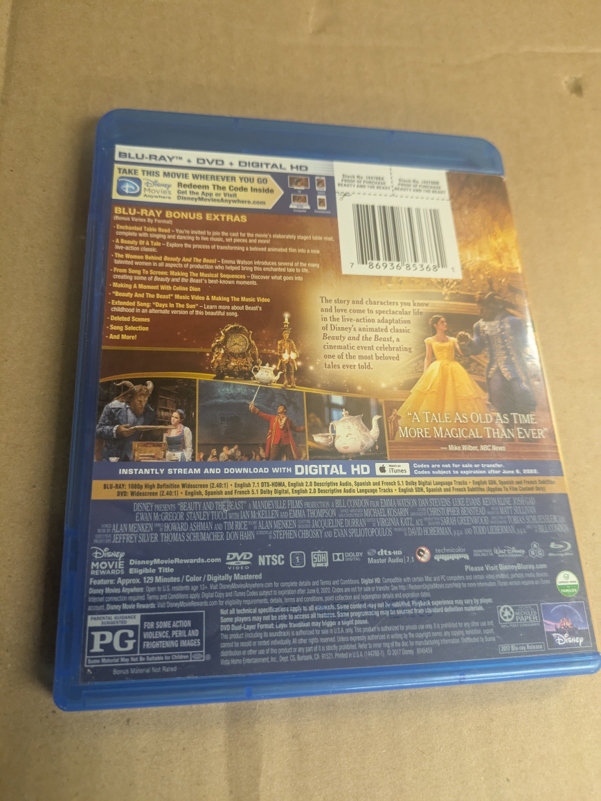 Disney Beauty and the Beast Blu-Ray + DVD - photo 2