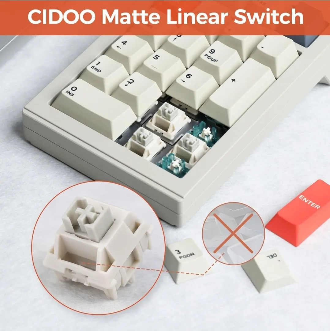 CIDOO V21 PRO Matte Linear Switch Numeric Keypad image indicator(2)