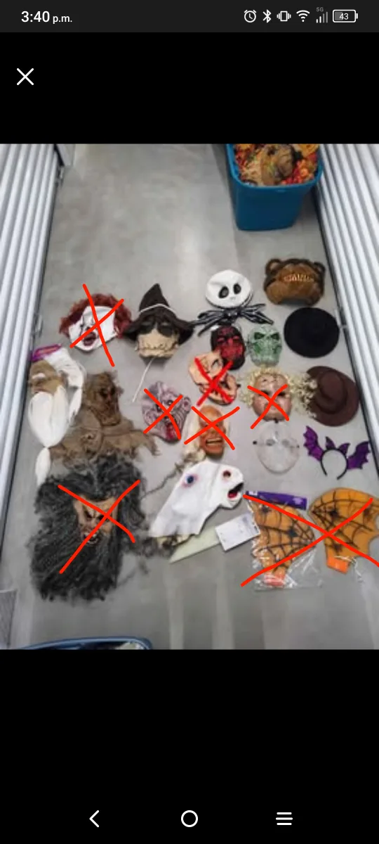 Various Halloween masks & costumes