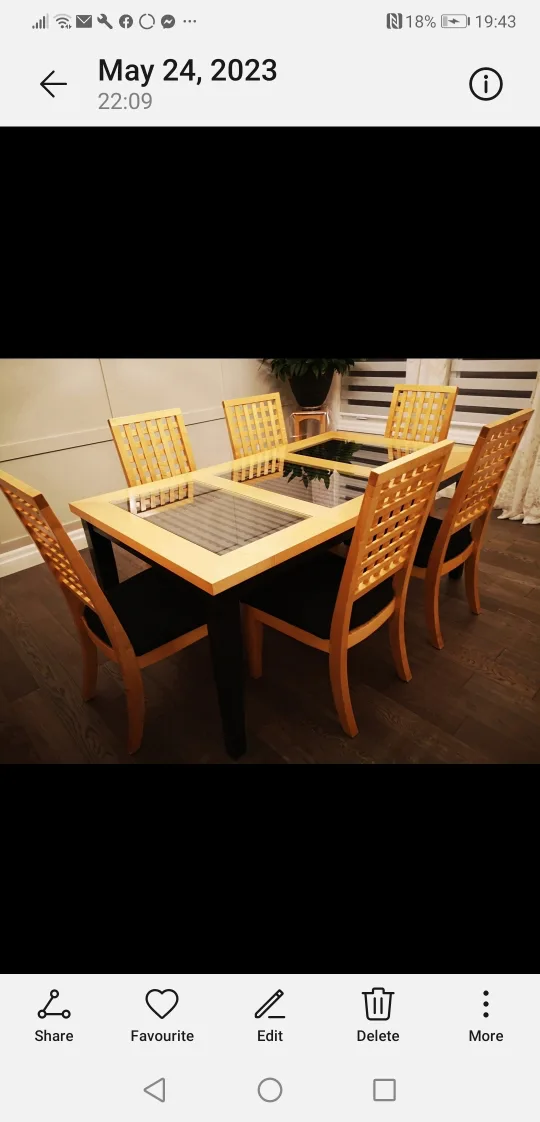 Dining Table with 6 Chairs - Wood & Black image indicator(4)