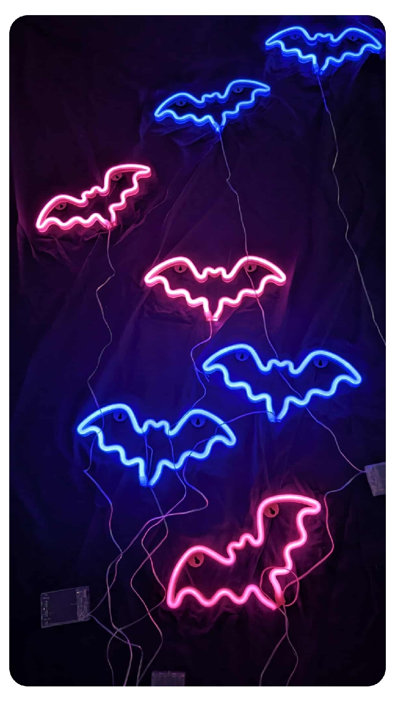 Bat Neon Light - Pink & Blue