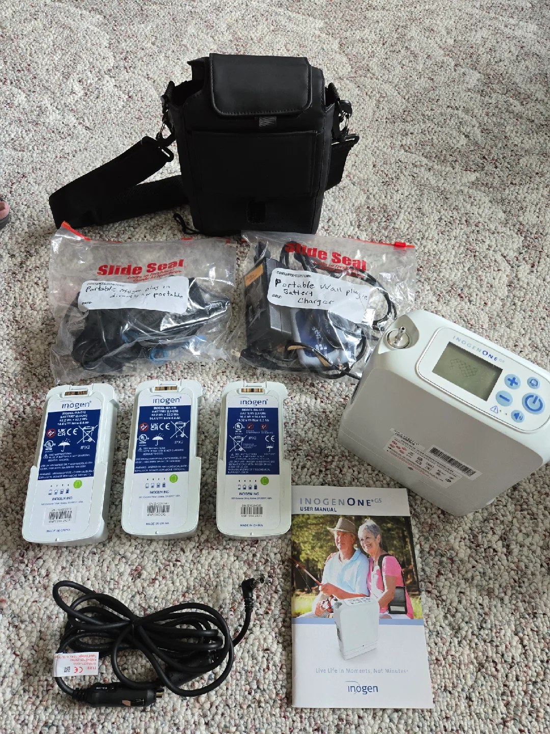 InogenOne G5 Portable Oxygen Concentrator including Accessories