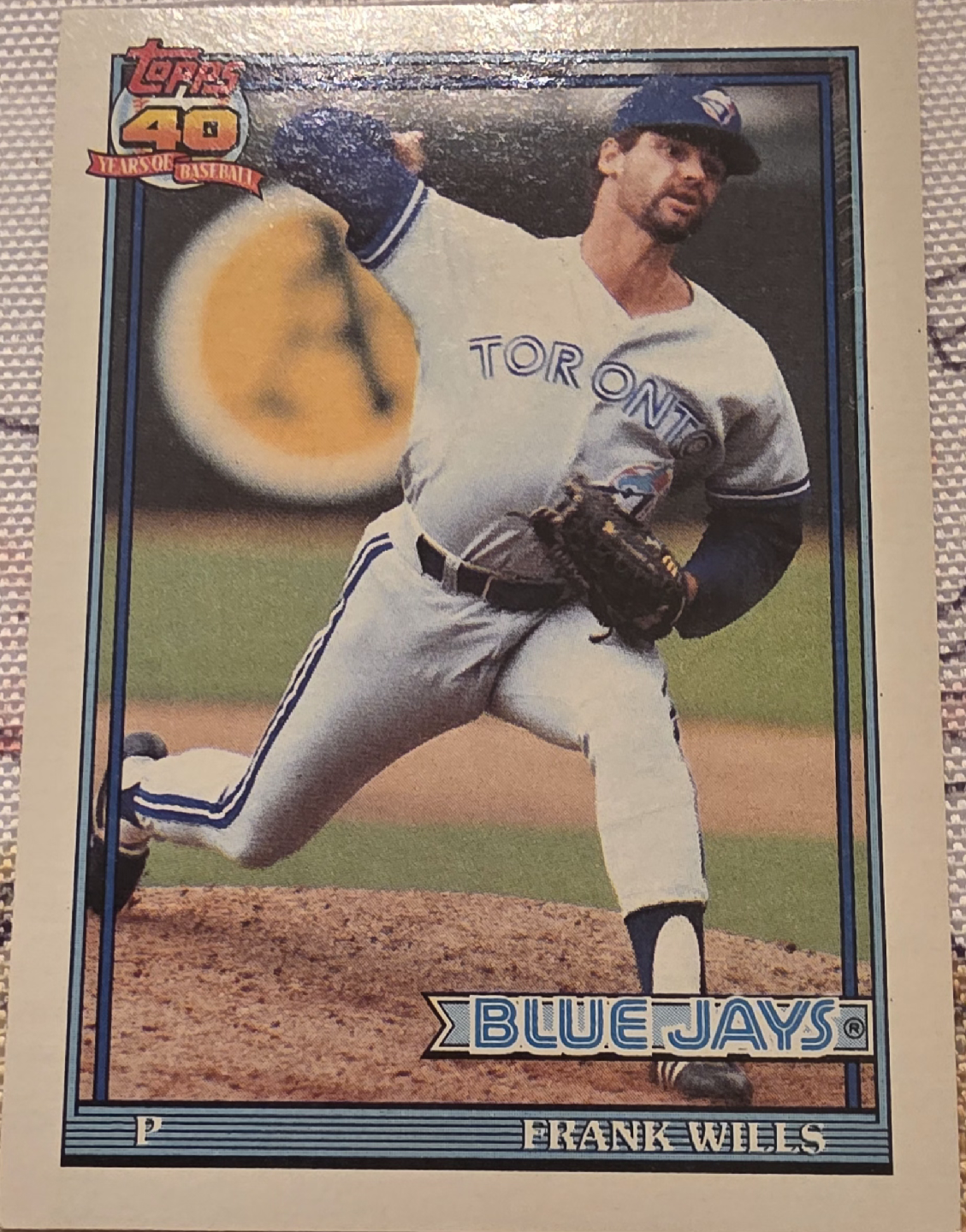 Topps Frank Wills of the Blue Jays Baseball Card