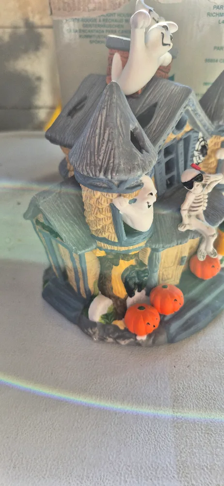 Mint Partylite Hand Painted Haunted Hill House image indicator(7)