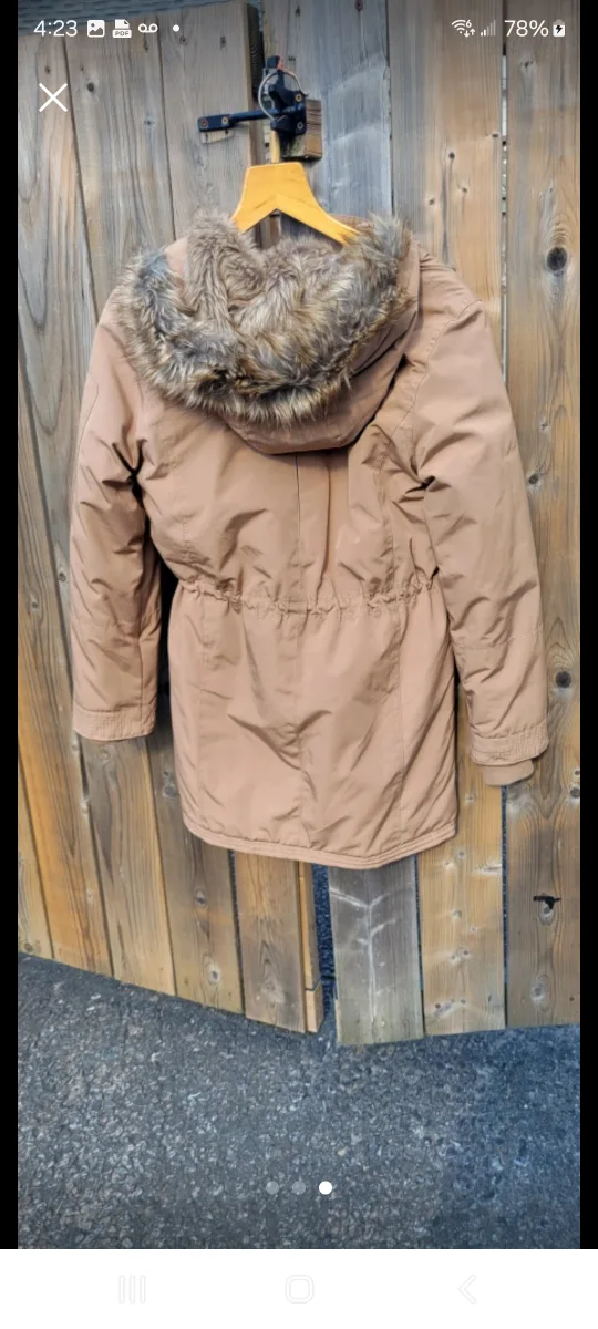 Suzy shier Parka Jacket, Size Small, Tan image indicator(3)