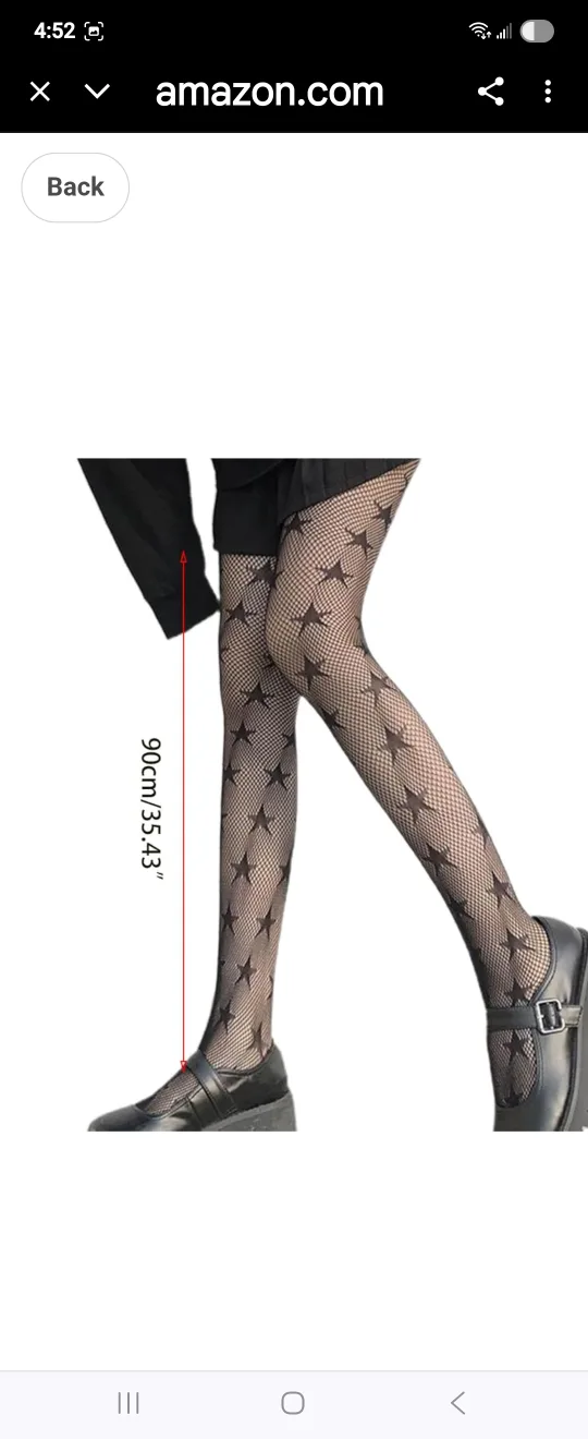 Star Pattern Fishnet Stockings, Black thumbnail