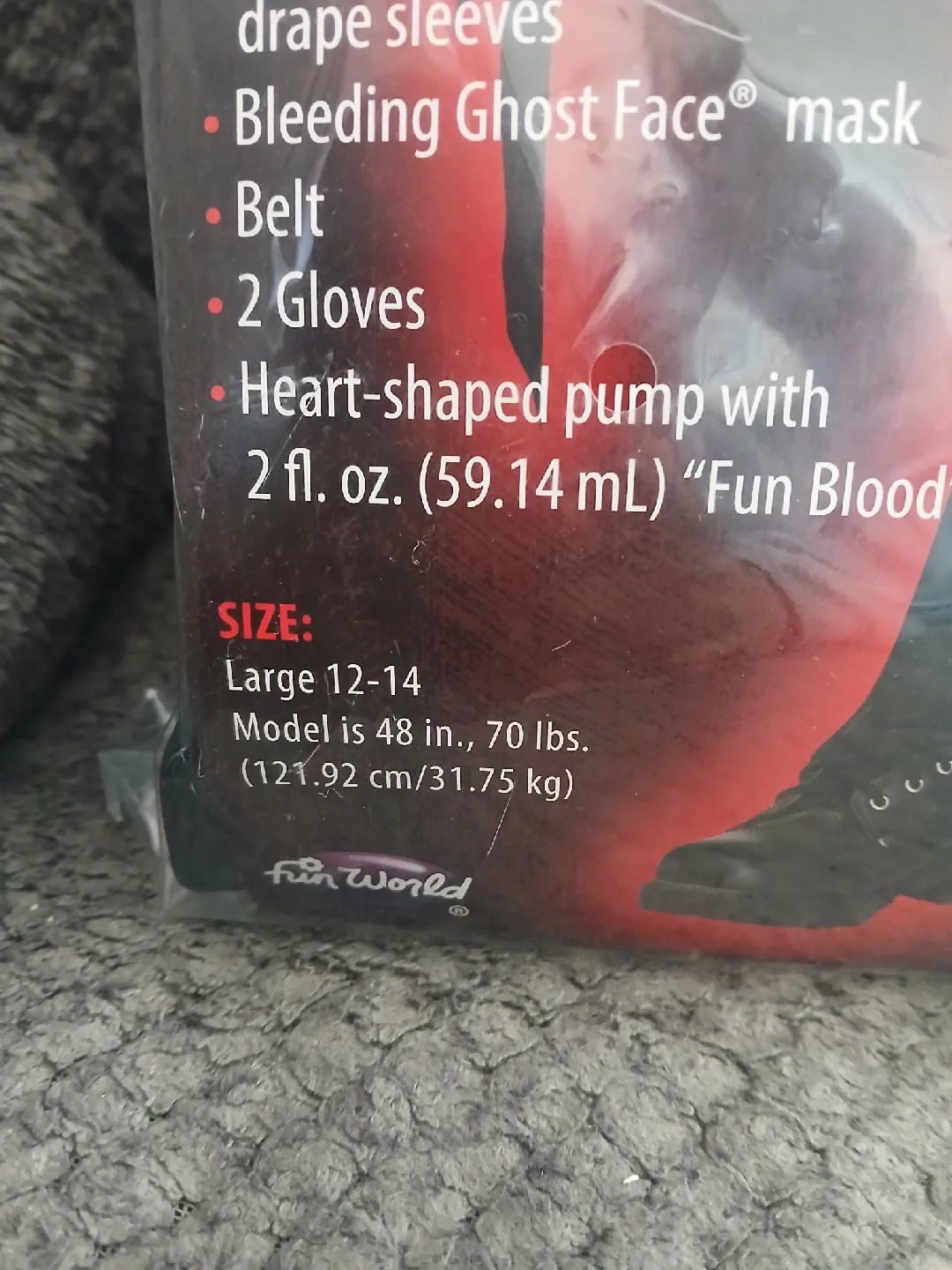 Child Bleeding Ghost Face Costume, Size Large (12-14) image indicator(2)