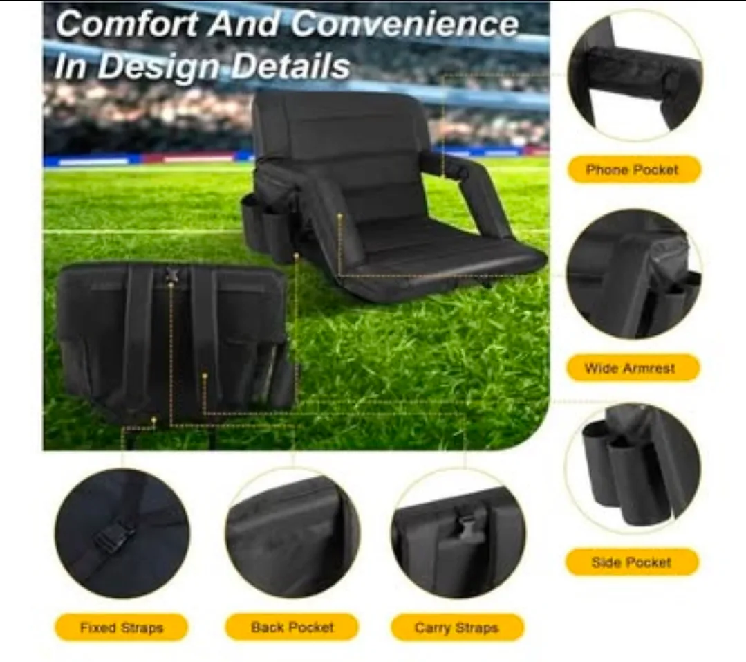 Stadium Seat Bleacher Chair - Black or Blue image indicator(2)