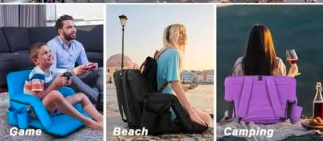 Stadium Seat Bleacher Chair - Black or Blue image indicator(4)