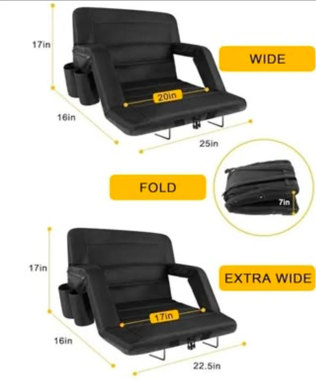 Stadium Seat Bleacher Chair - Black or Blue image indicator(5)