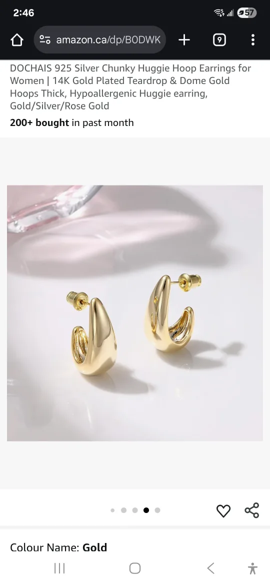 Gold plated Hoop Earrings thumbnail