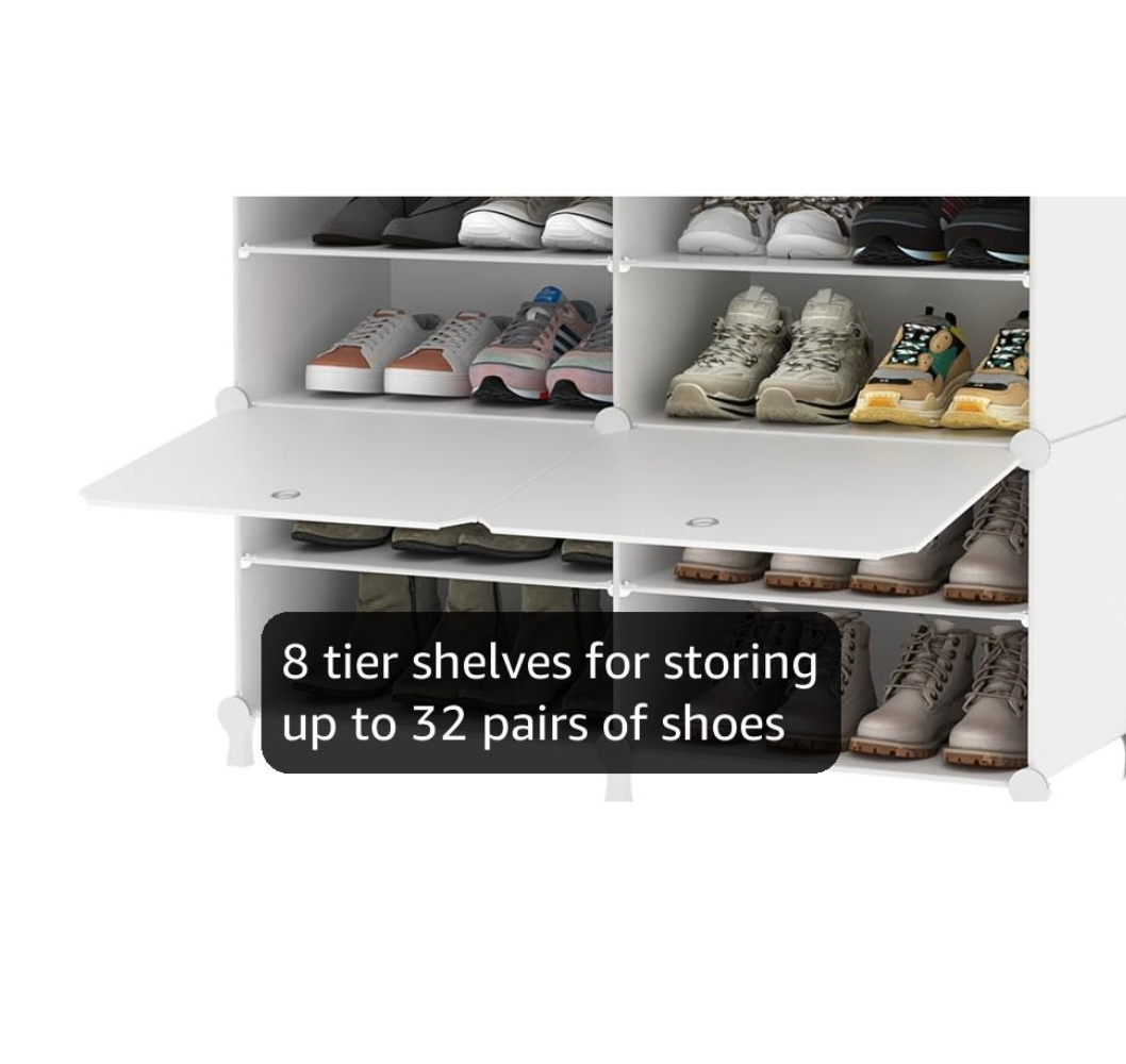 White 32-Pair Shoe Rack Organizer - photo 4