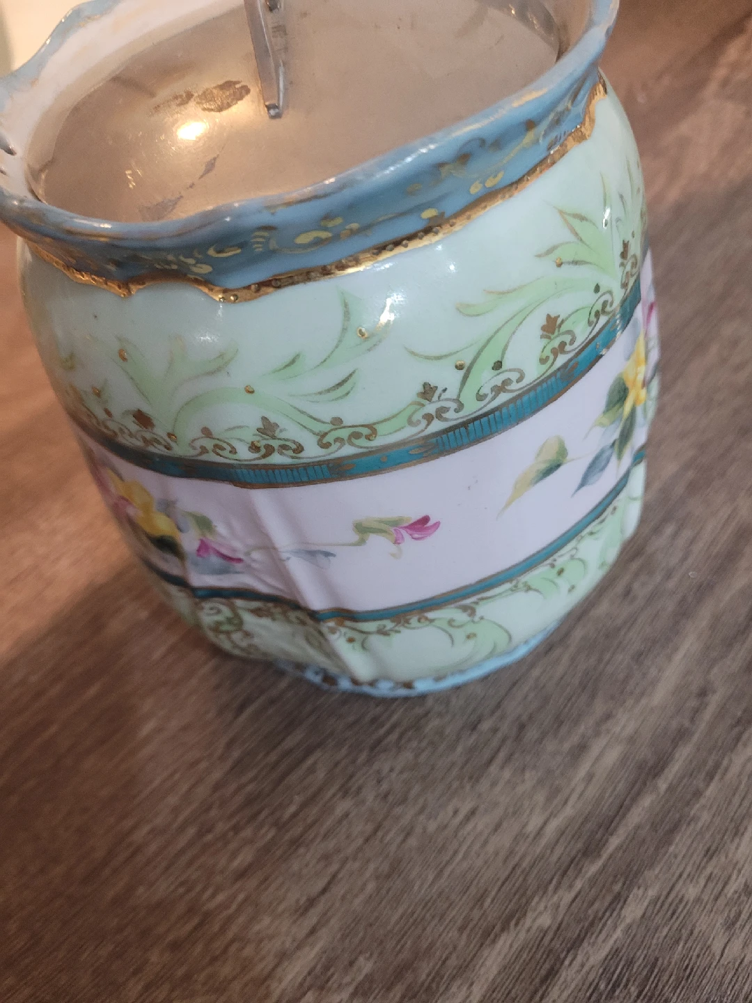 Vintage Floral Porcelain Cookie Jar - photo 2