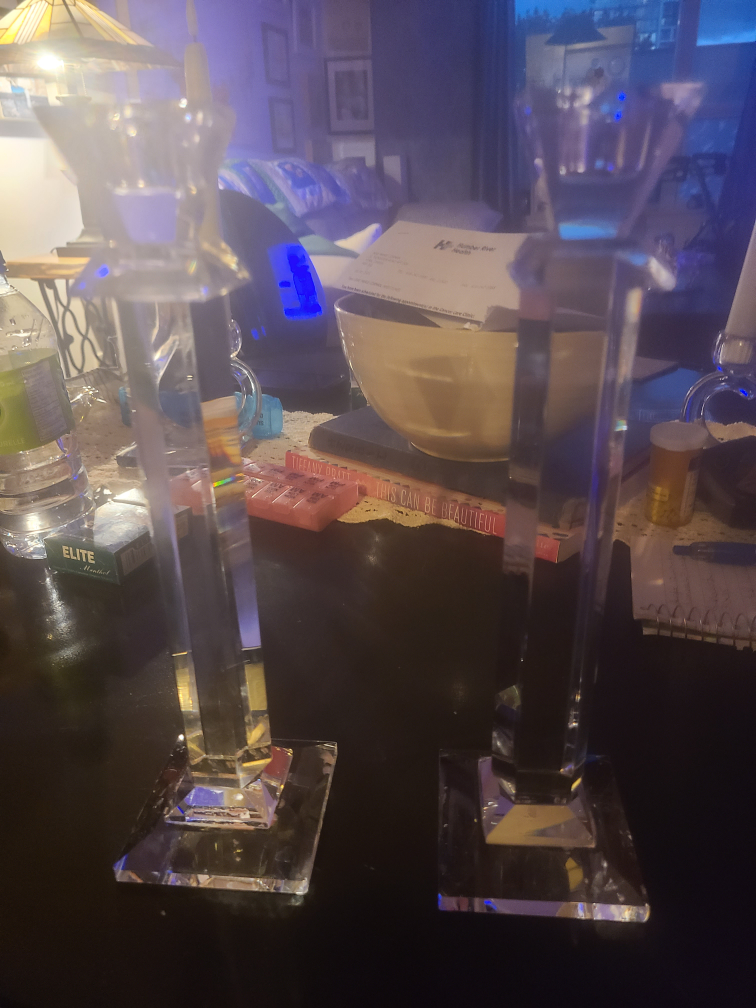 Crystal Candlestick Holders - Set of 2