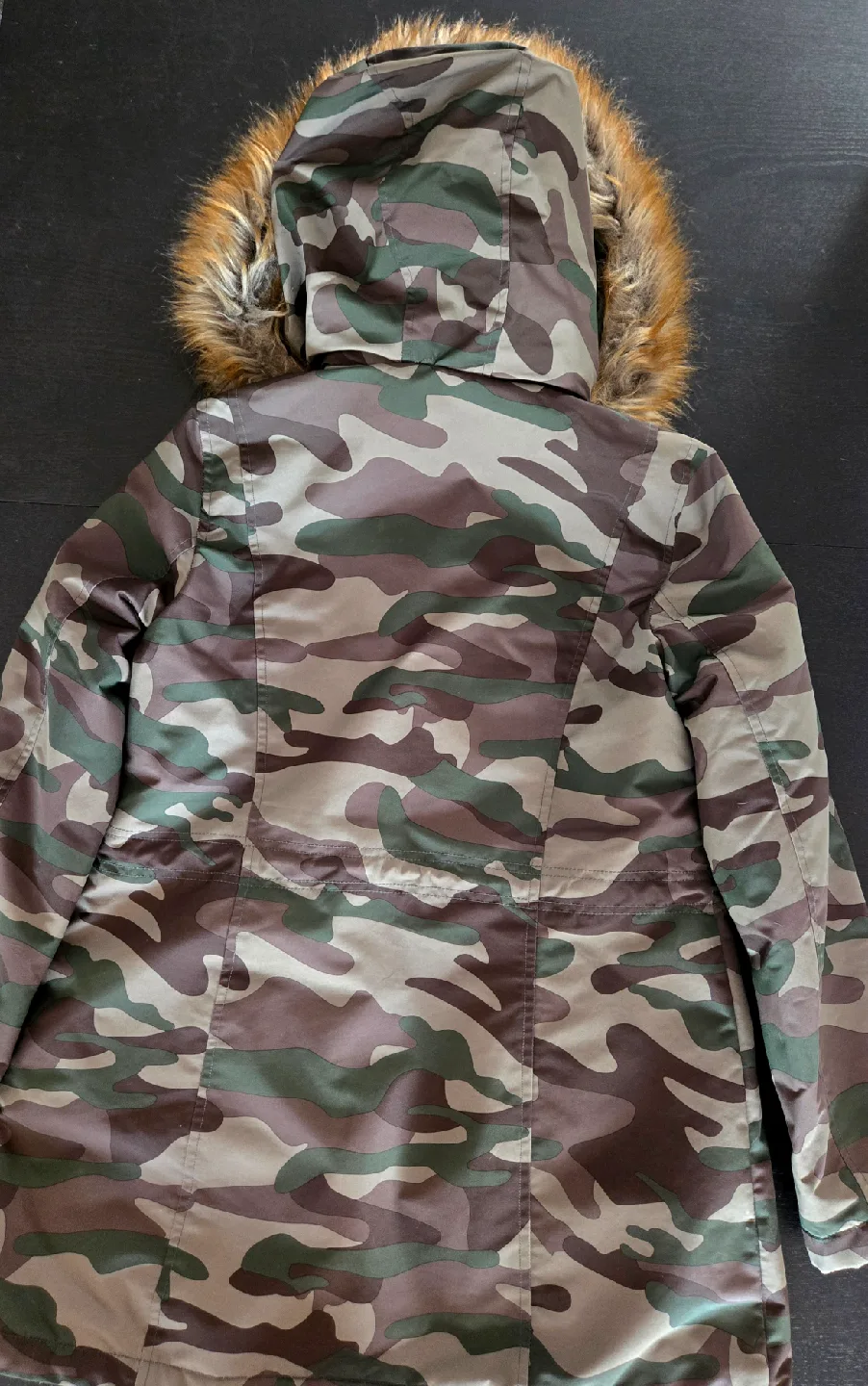 Camouflage Parka with Faux Fur Hood image indicator(3)