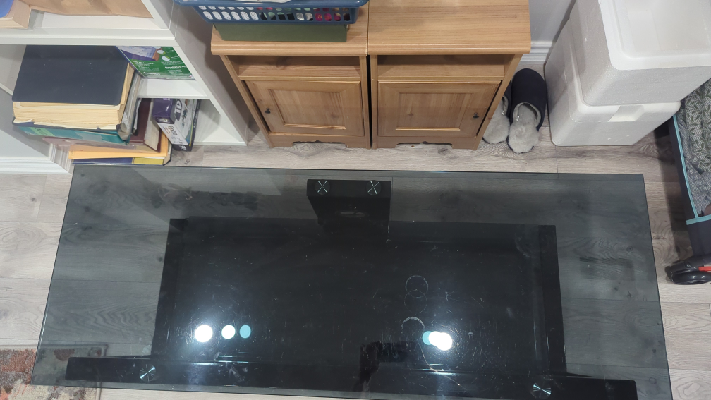 Black Glass TV Table - photo 4