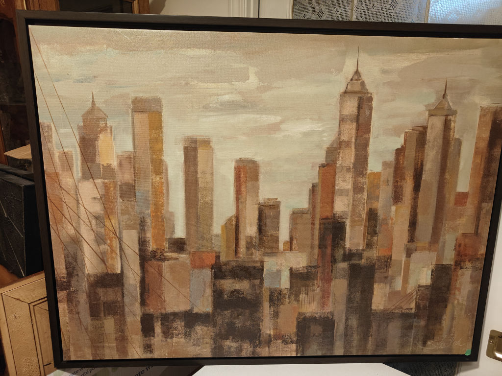 Cityscape Painting with Frame