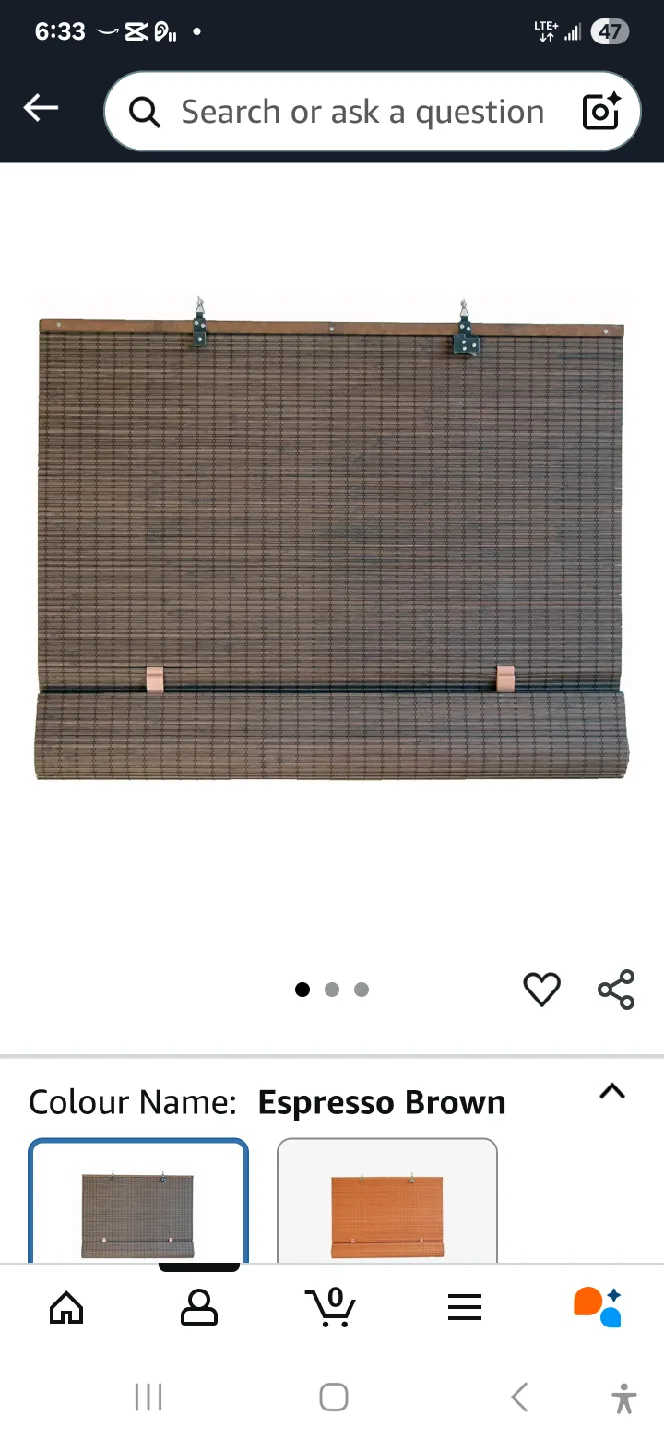 Espresso Brown Bamboo Roman Shade image indicator(2)