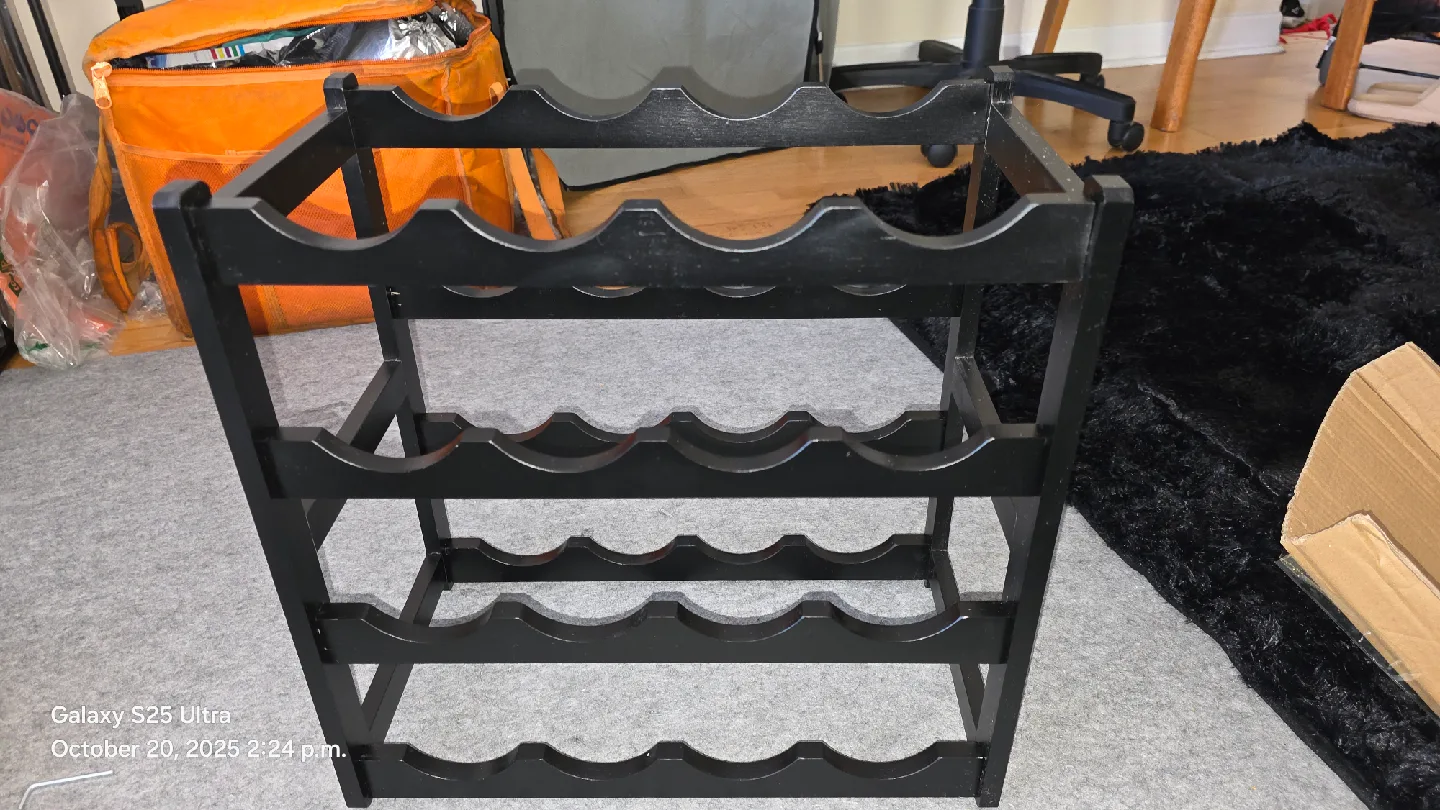 Homevany Black 4-Tier Wine Rack -  New! image indicator(2)
